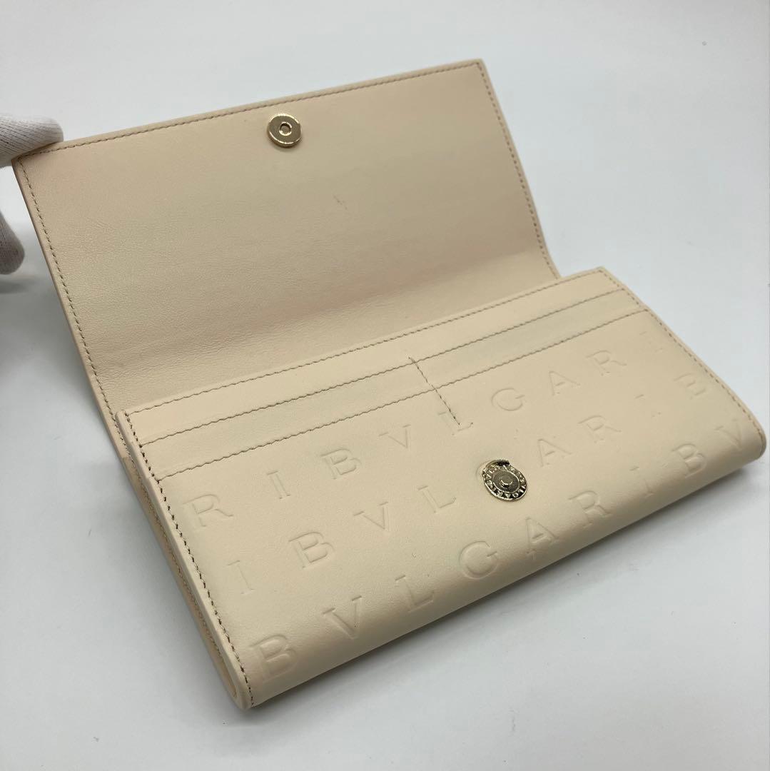 ⭐️ 極美品 ブルガリ ロゴ インフィニートゥーム 長財布 オフホワイト 鑑定済