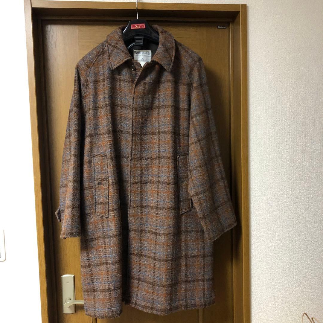 極美品　WORKERS バルカラーコート Harris tweed BROWN