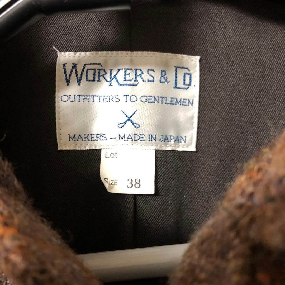 極美品　WORKERS バルカラーコート Harris tweed BROWN