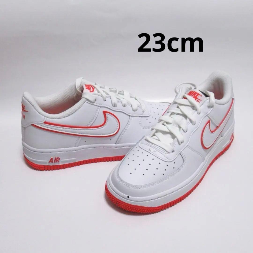 23cm 白 赤 ナイキ エアフォース1 GS ジュニア レディース