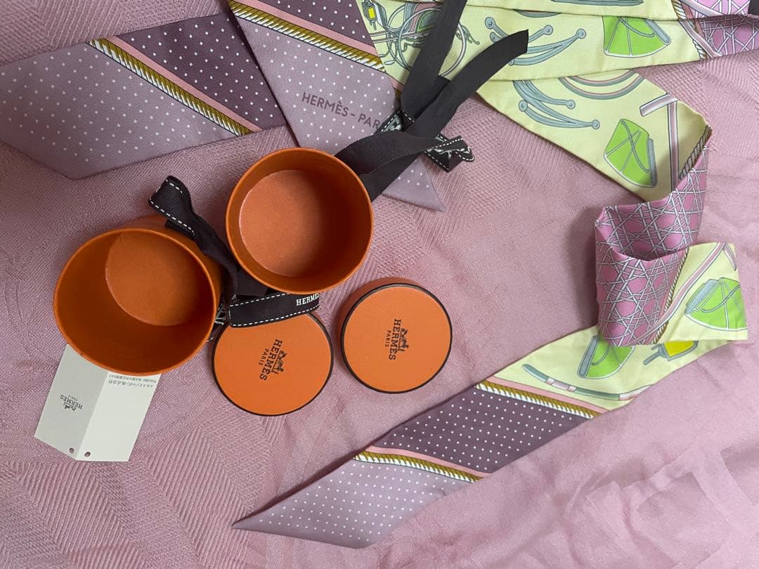【2本】2024秋冬 エルメス リボン ツイリー スカーフ セット バーキン