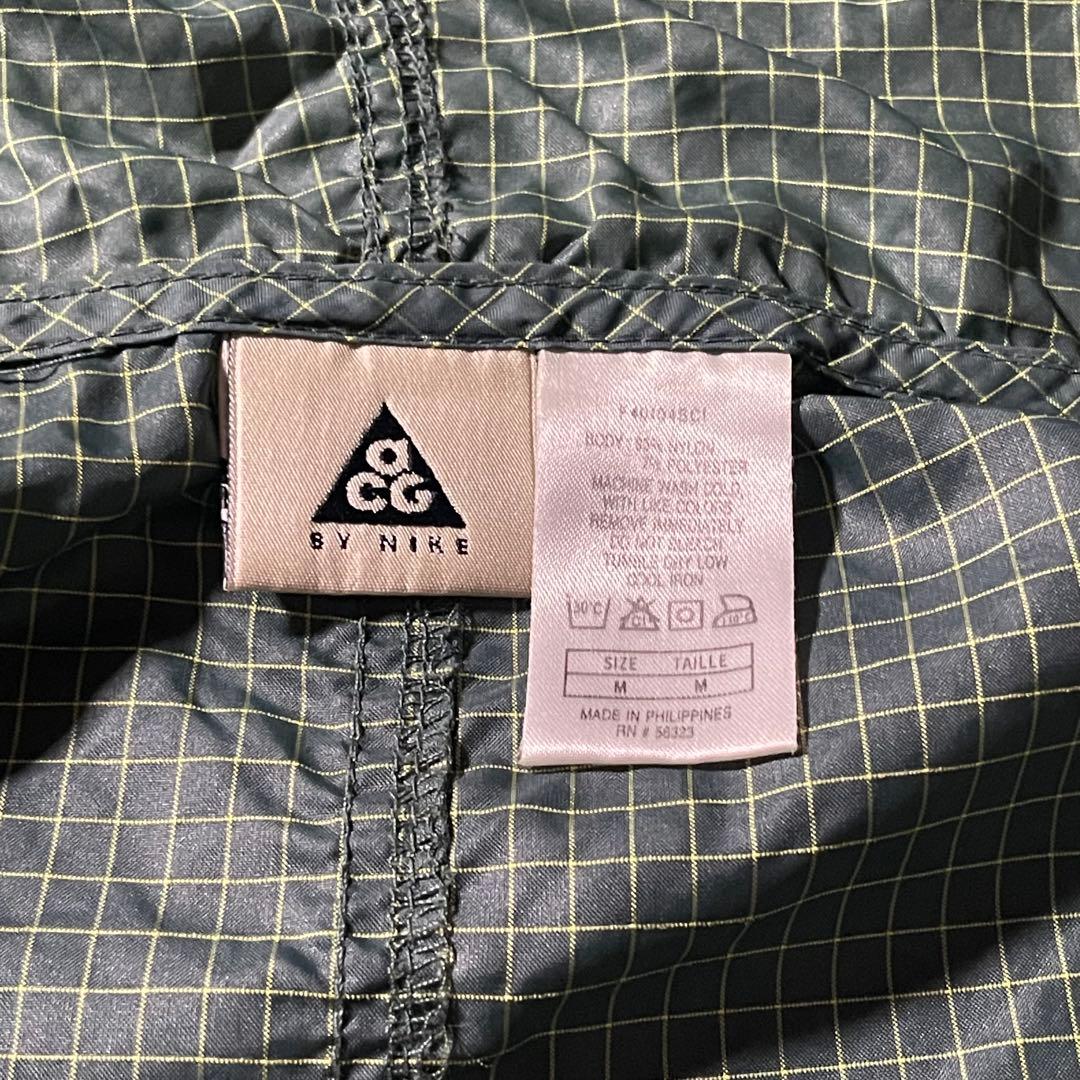 90s NIKE ACG アノラックパーカー チェック パッカブル 緑
