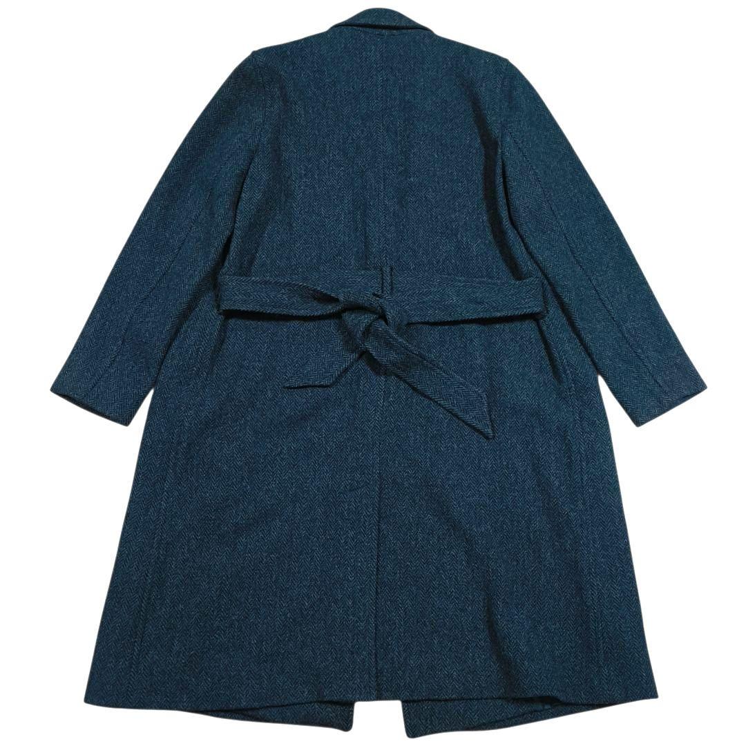 美品✨️ポロラルフローレン　ロングコート　ガウン　グレー系　L　ヘリンボーン