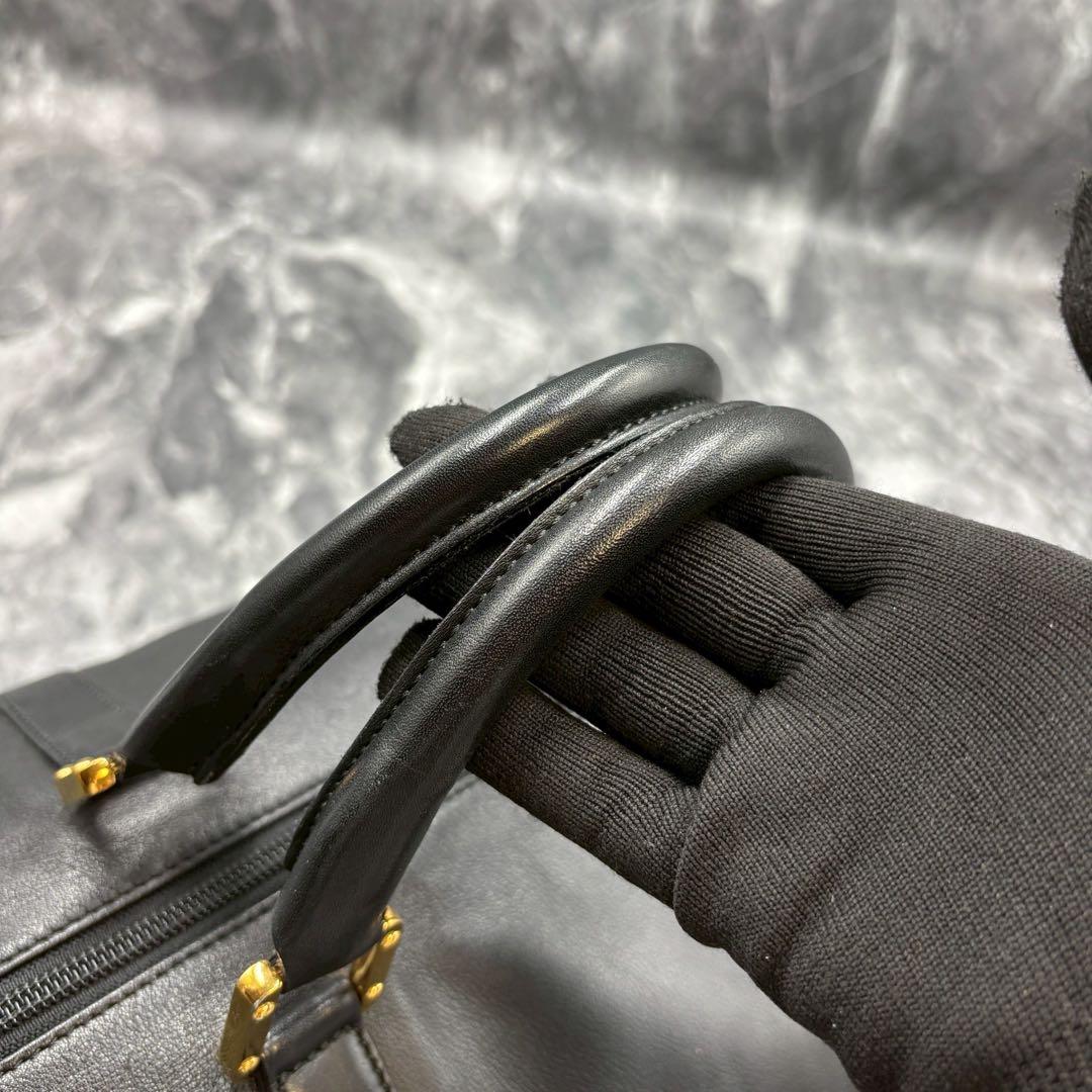 極美品✨ロエベ ボストンバッグ アナグラム オールレザー ブラック