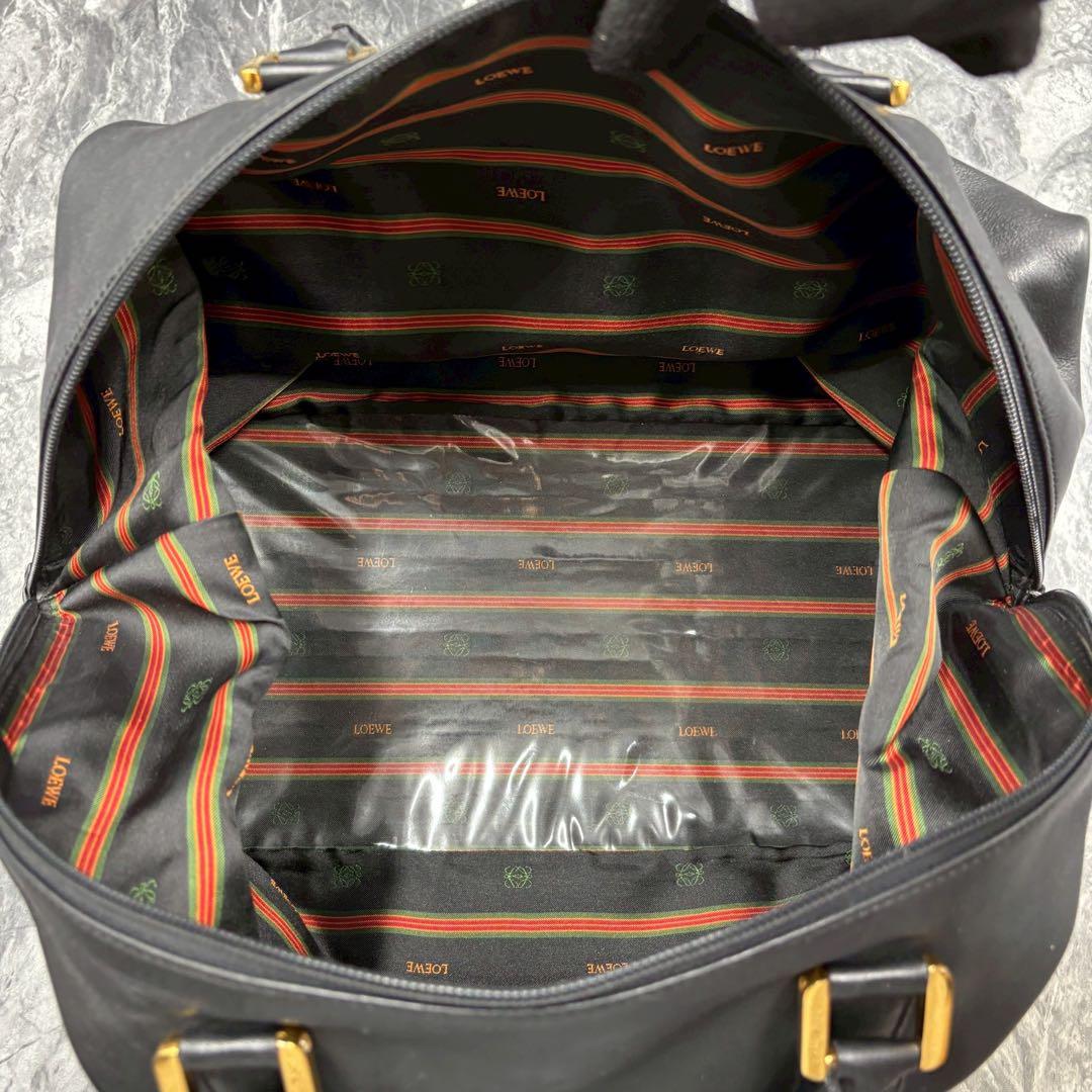 極美品✨ロエベ ボストンバッグ アナグラム オールレザー ブラック