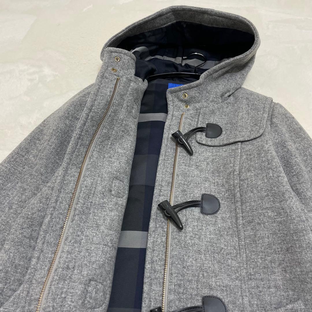 【極美品】ブルーレーベルクレストブリッジ ダッフルコート チェック グレー M