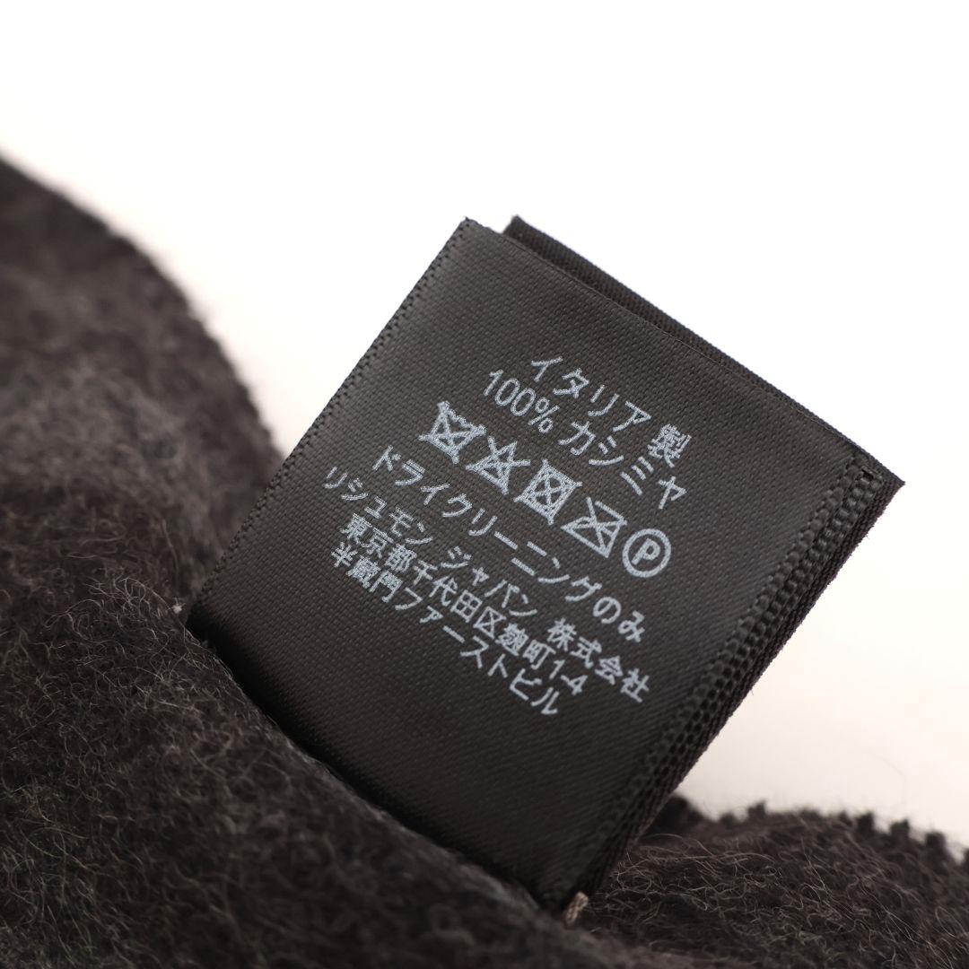 美品 ダンヒル カシミヤ ダイヤモンドパターン マフラー ダークグレー