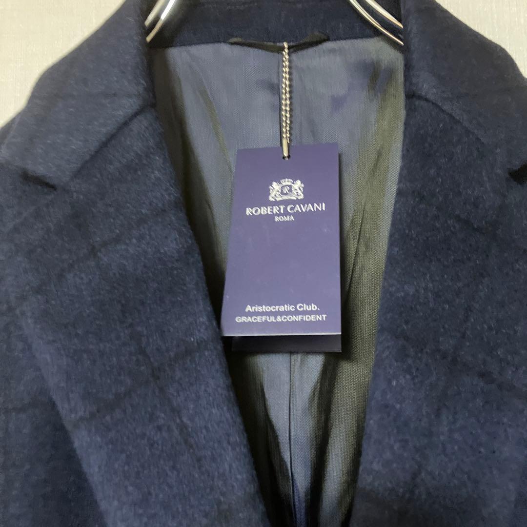 【新品】ROBERT CAVANI カシミア100％ チェスターコート M 紺