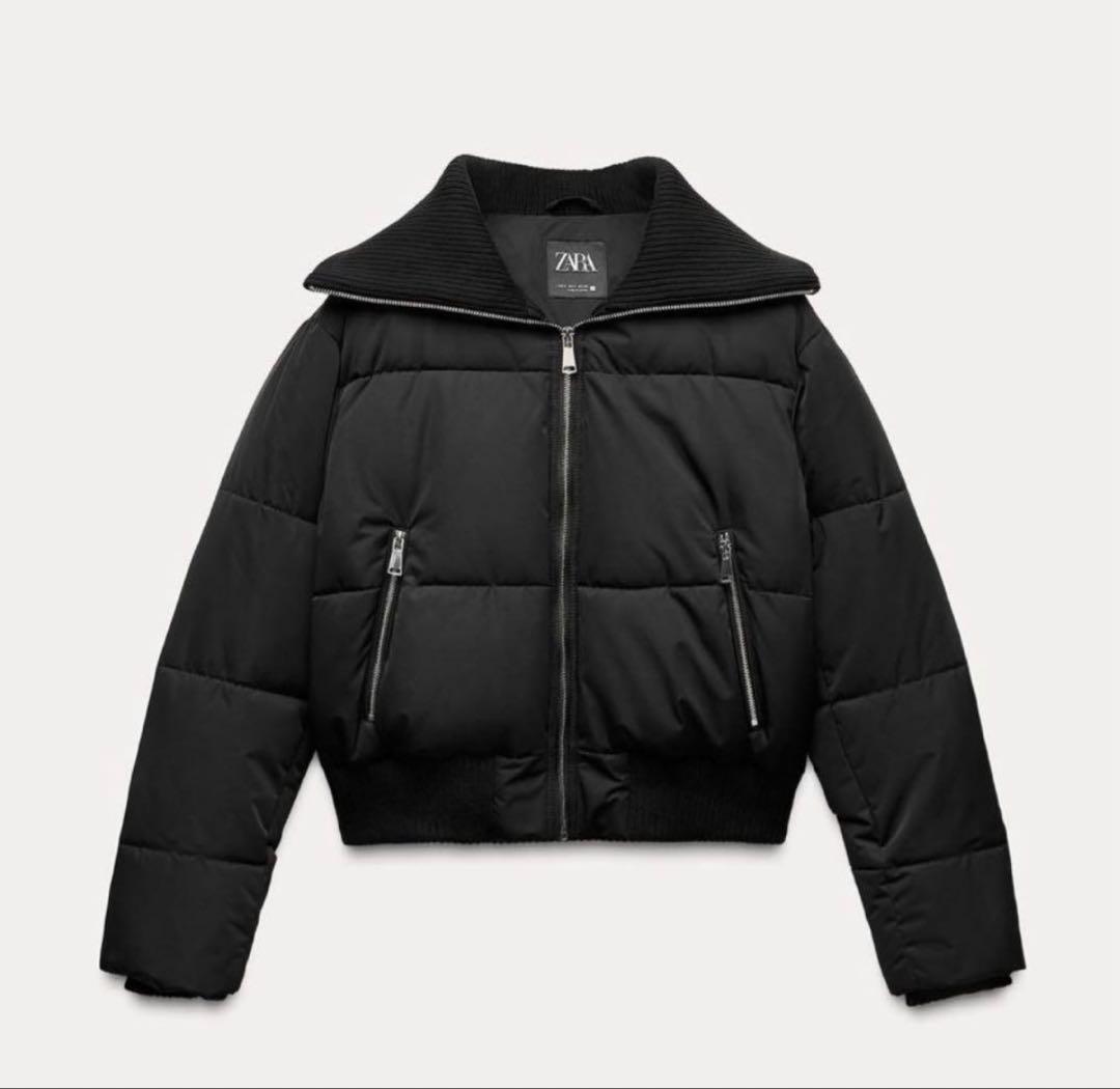 ZARA ダウン リブ仕上げパデッドアノラック　XS