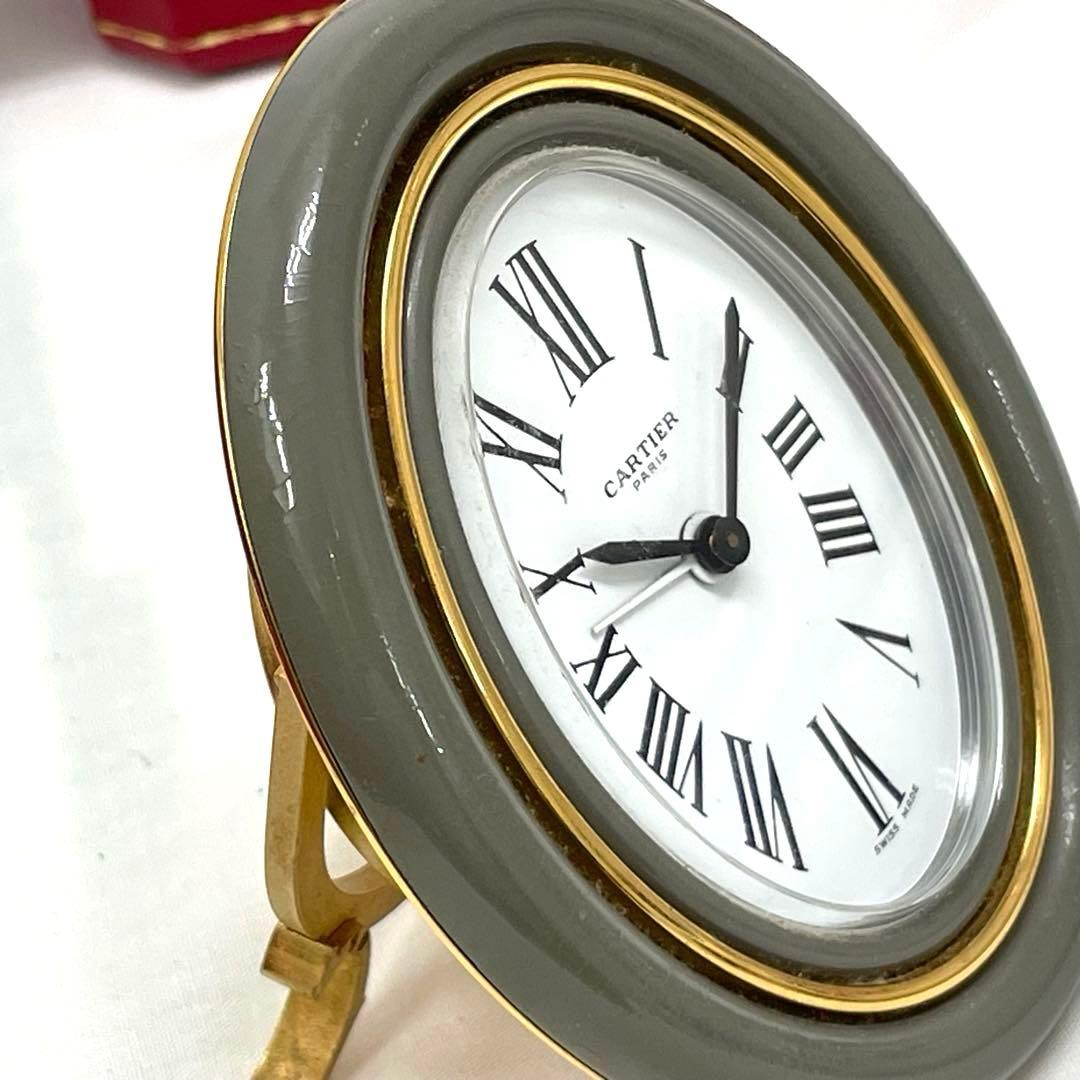 【T】Cartierアラームクロック 置時計 アンティーク 手巻 現状品