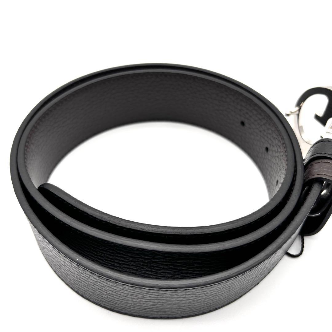 未使用保管品 グッチ ベルト リバーシブル 2way 本革 レザー ダブルG 黒