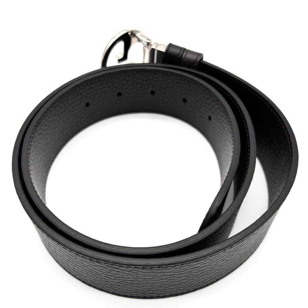 未使用保管品 グッチ ベルト リバーシブル 2way 本革 レザー ダブルG 黒