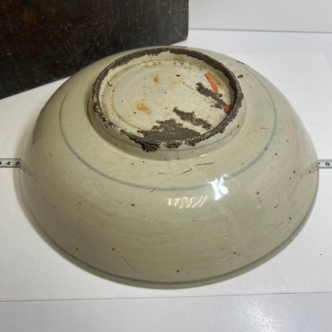 中国民時代　南京　古染付　大皿　幅約31.5cm 東K8-0202☆2F トヒチ