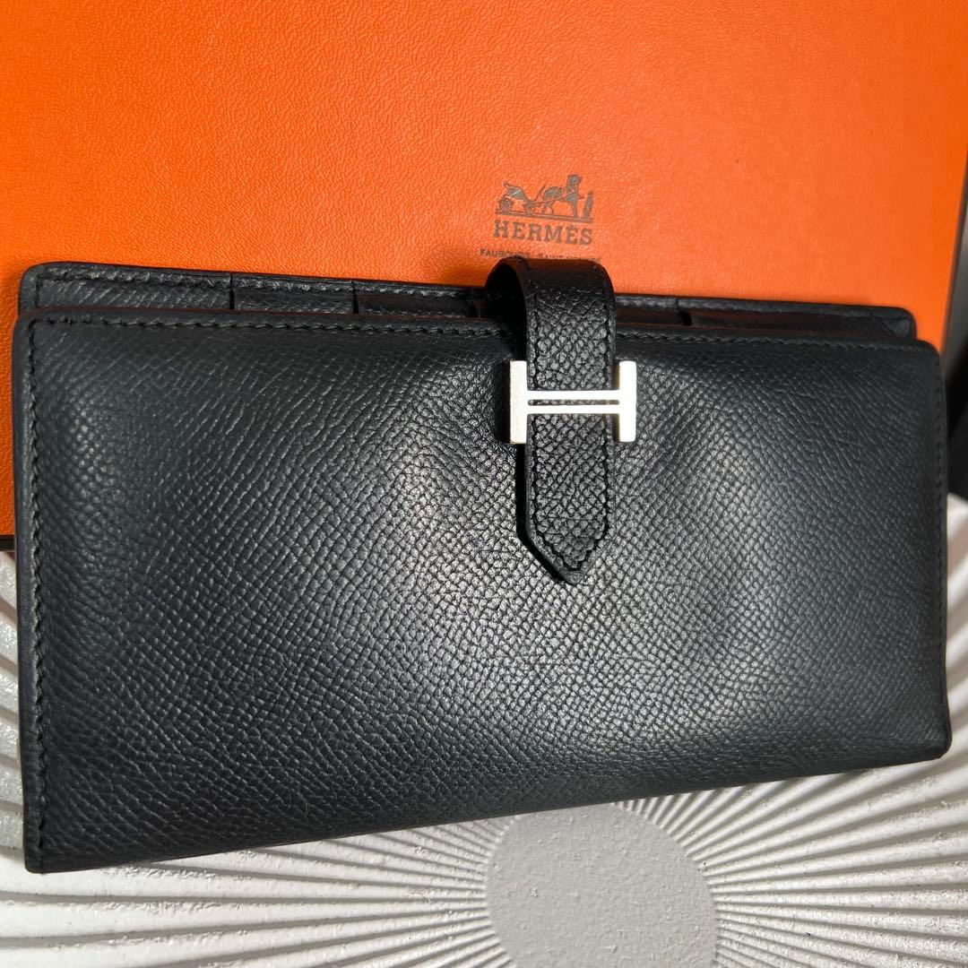 エルメス HERMES べアン クラシック エプソン ブラック シルバー