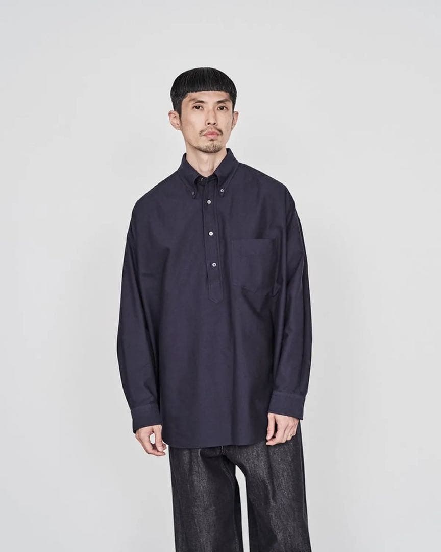 トップス Oxford L/S Oversized BD Pullover / BROWN