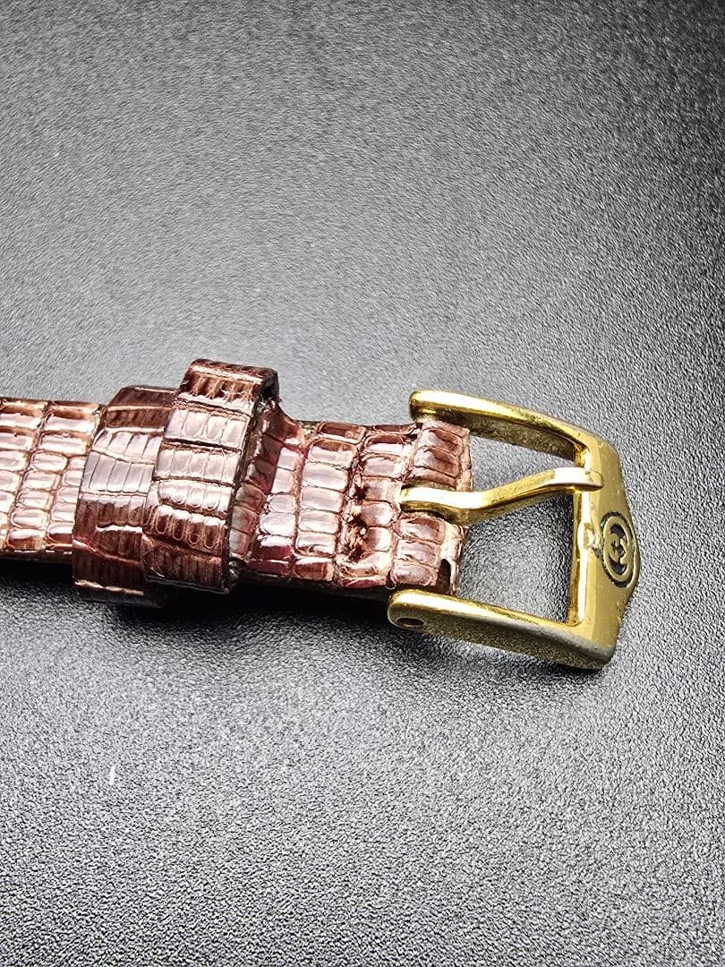 分解掃除 新品ベルト交換済 6500P Gucci ゴールド ブラウンレザー
