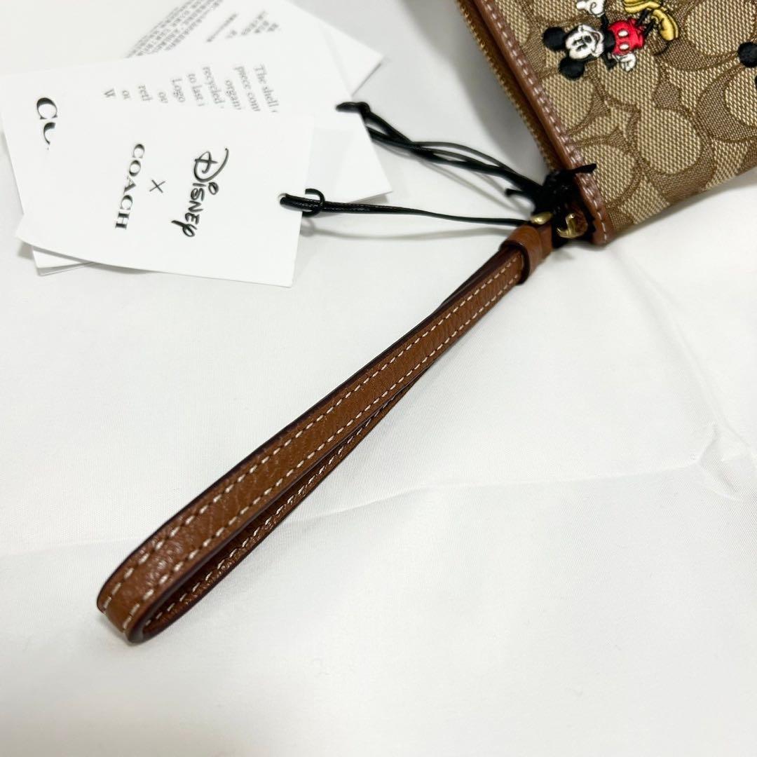 COACH x Disneyレザージップポーチ リストレット ミッキー 定期入れ