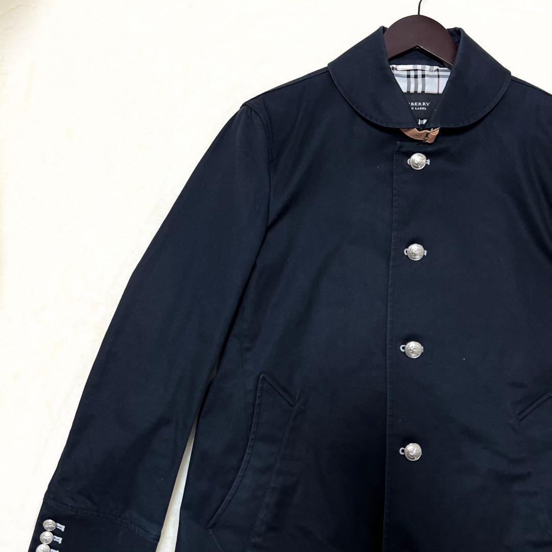 BURBERRY バーバリー✨️マリンコート　銀ボタン　ノバチェック　刺繍ロゴ　Ｍ