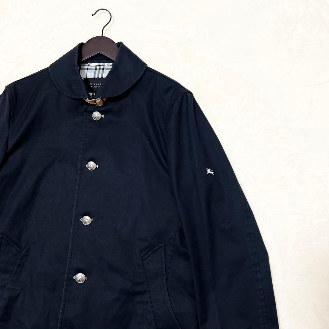 BURBERRY バーバリー✨️マリンコート　銀ボタン　ノバチェック　刺繍ロゴ　Ｍ