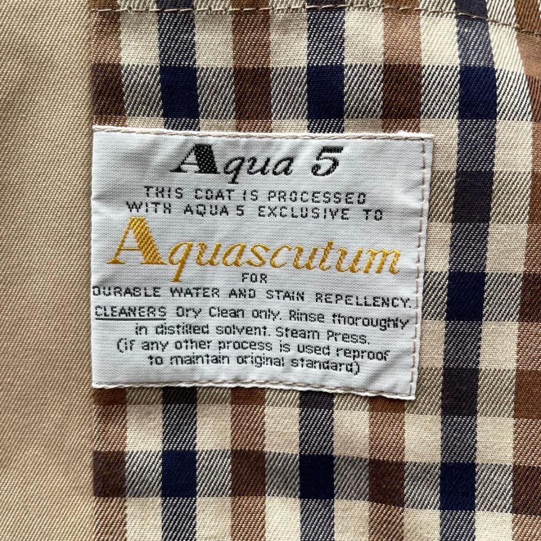 希少80s　Aquascutum　トレンチコート　チェック　英国製　XL〜XXL