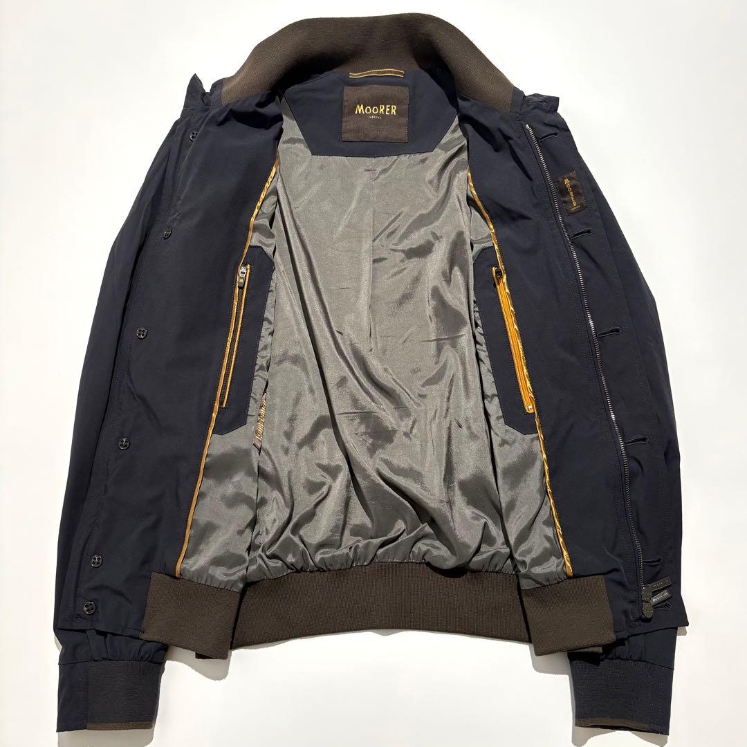 【美品】Moorer ブルゾン ジャンパー CARLOS KN ネイビー 46