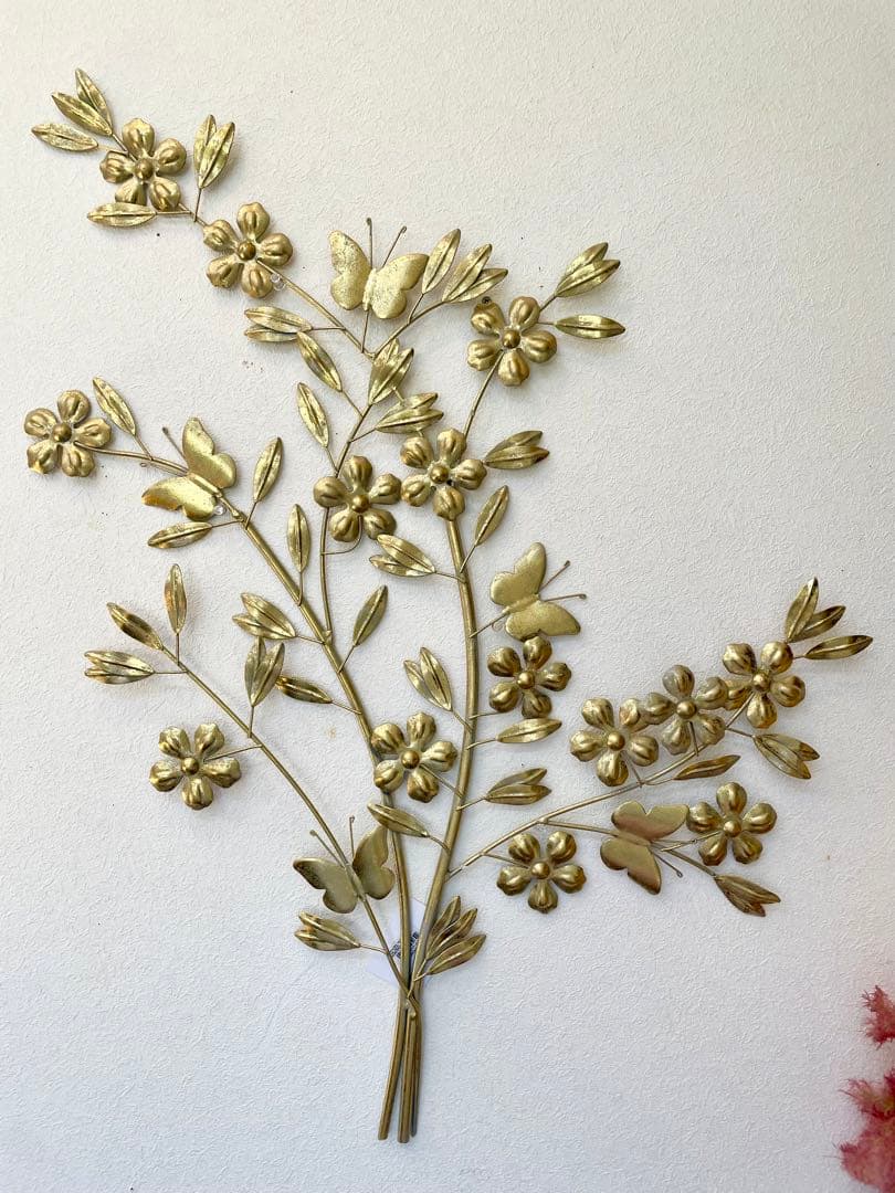 蝶々　花　枝木　壁掛け　インテリア　オブジェ