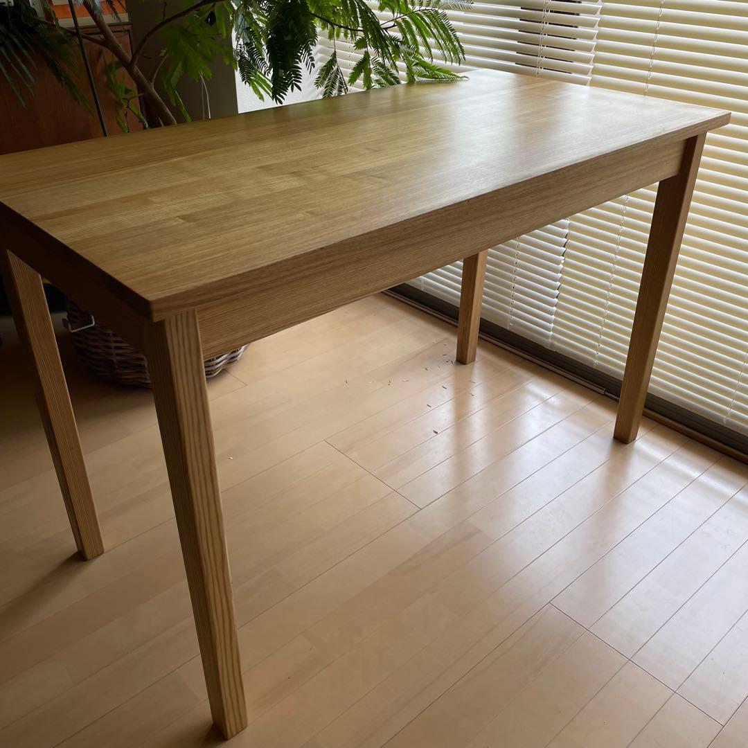 無印良品　タモ　無垢材　デスク