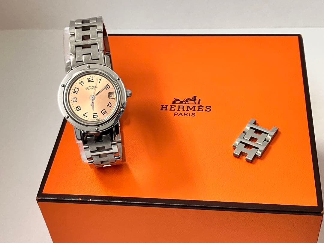 【美品】電池交換済★HERMES　エルメス　クリッパー　CL4.210