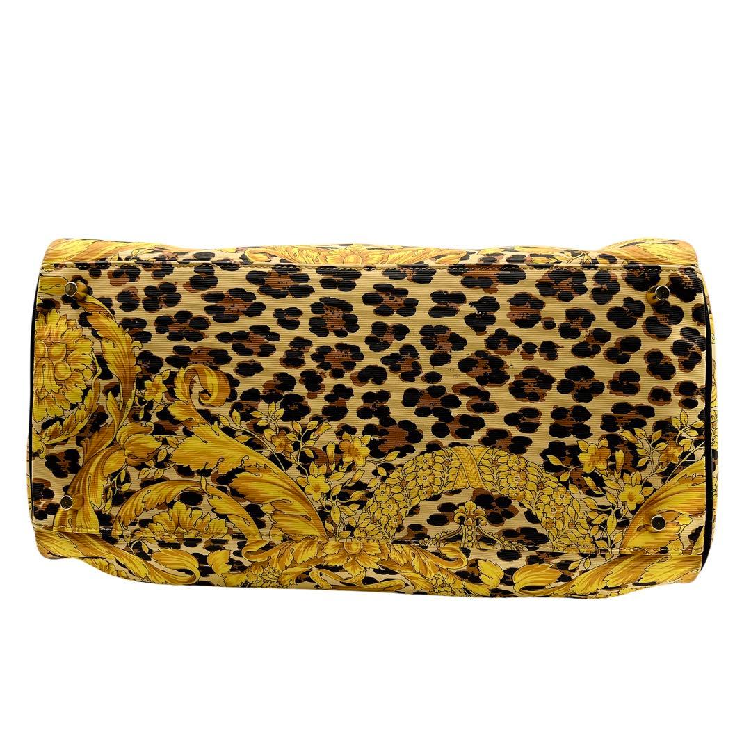 GIANNI VERSACE レザー レオパード ボストンバッグ 8928