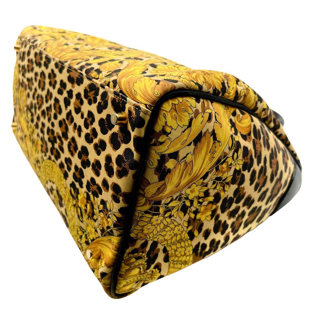 GIANNI VERSACE レザー レオパード ボストンバッグ 8928
