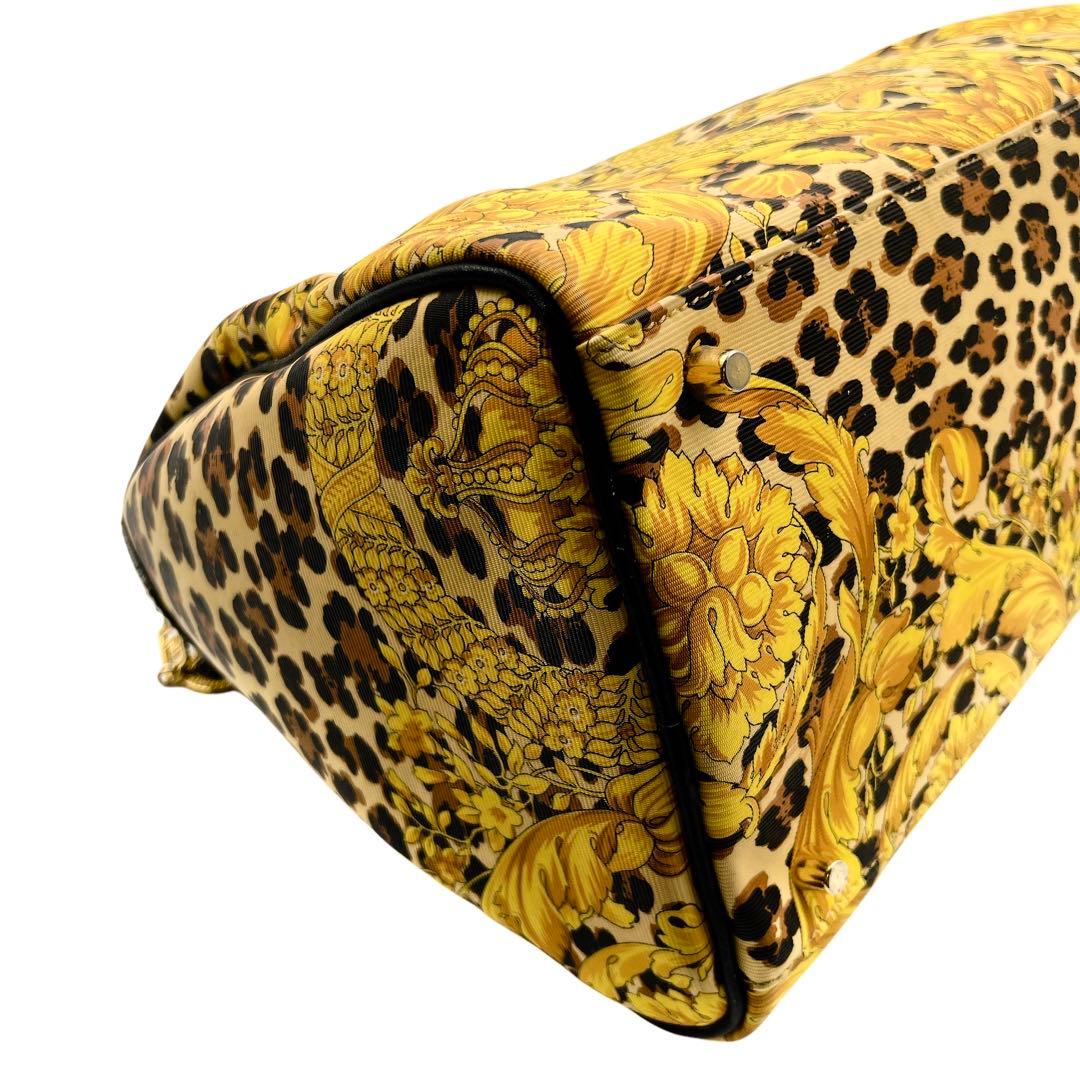 GIANNI VERSACE レザー レオパード ボストンバッグ 8928