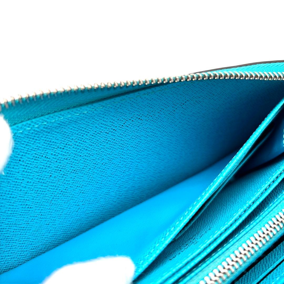 美品・RFIDモデル ルイヴィトン エピ ジッピーウォレット ターコイズブルー