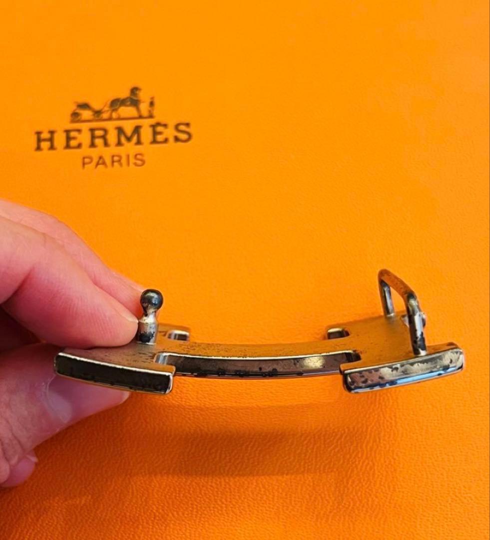HERMES レザーベルト H字型バックル