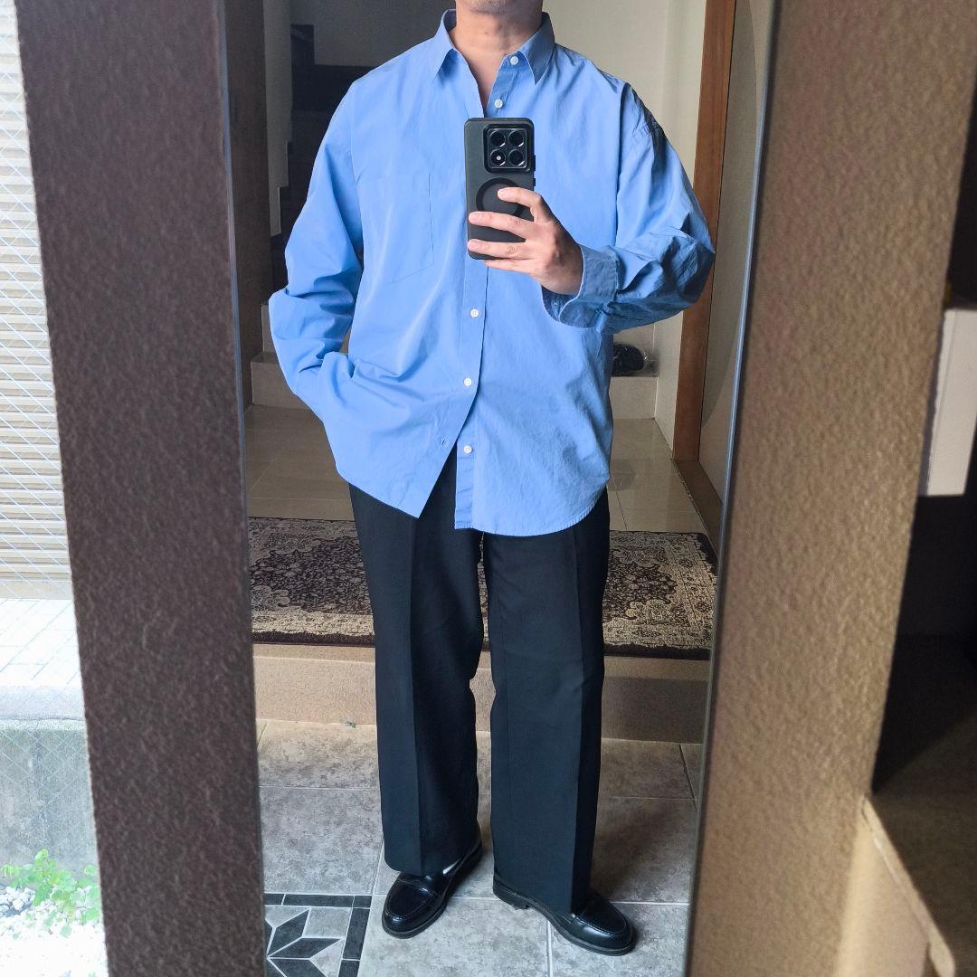 EDIFICE　THOMAS MASON　シャツ　ブルー　トーマスメイソン　L