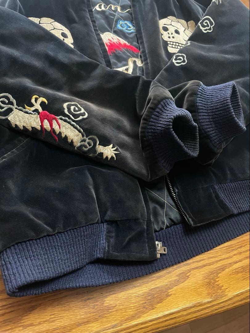 テーラー東洋 別珍 蛇髑髏　スカジャン ベロア ドクロ 昇龍