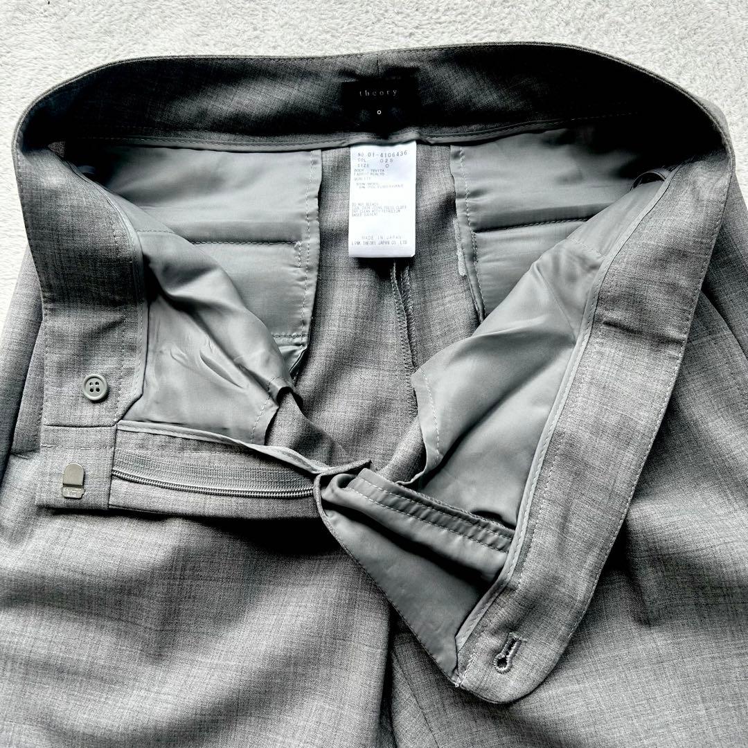 極美品⭐️theory、スーツ上下、グレー色、春夏向き、少し大きめのサイズ0