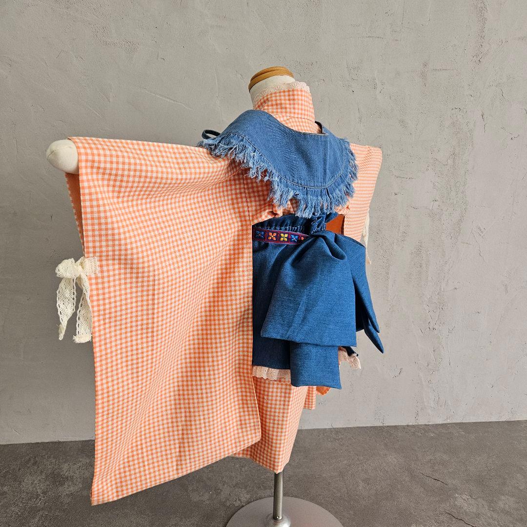 七五三　3歳　セパレート着物　デニムえり付き