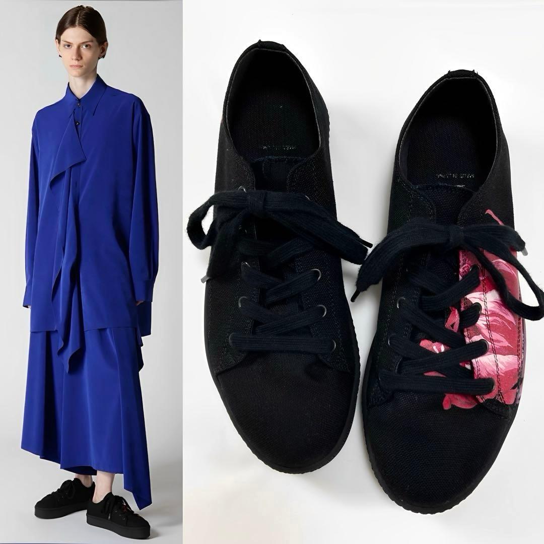 Y's ワイズ DESIGN PRINT CANVAS SNEAKER 黒4