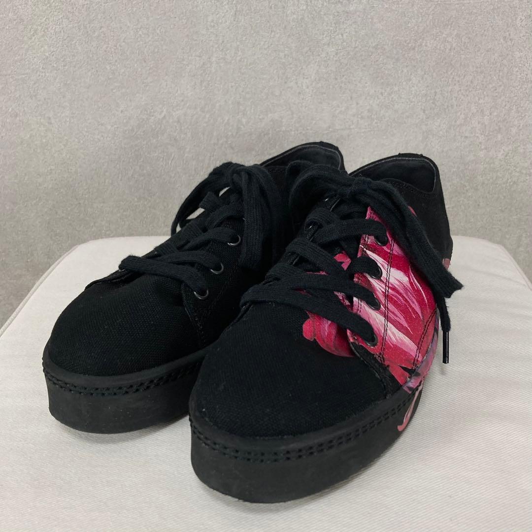 Y's ワイズ DESIGN PRINT CANVAS SNEAKER 黒4