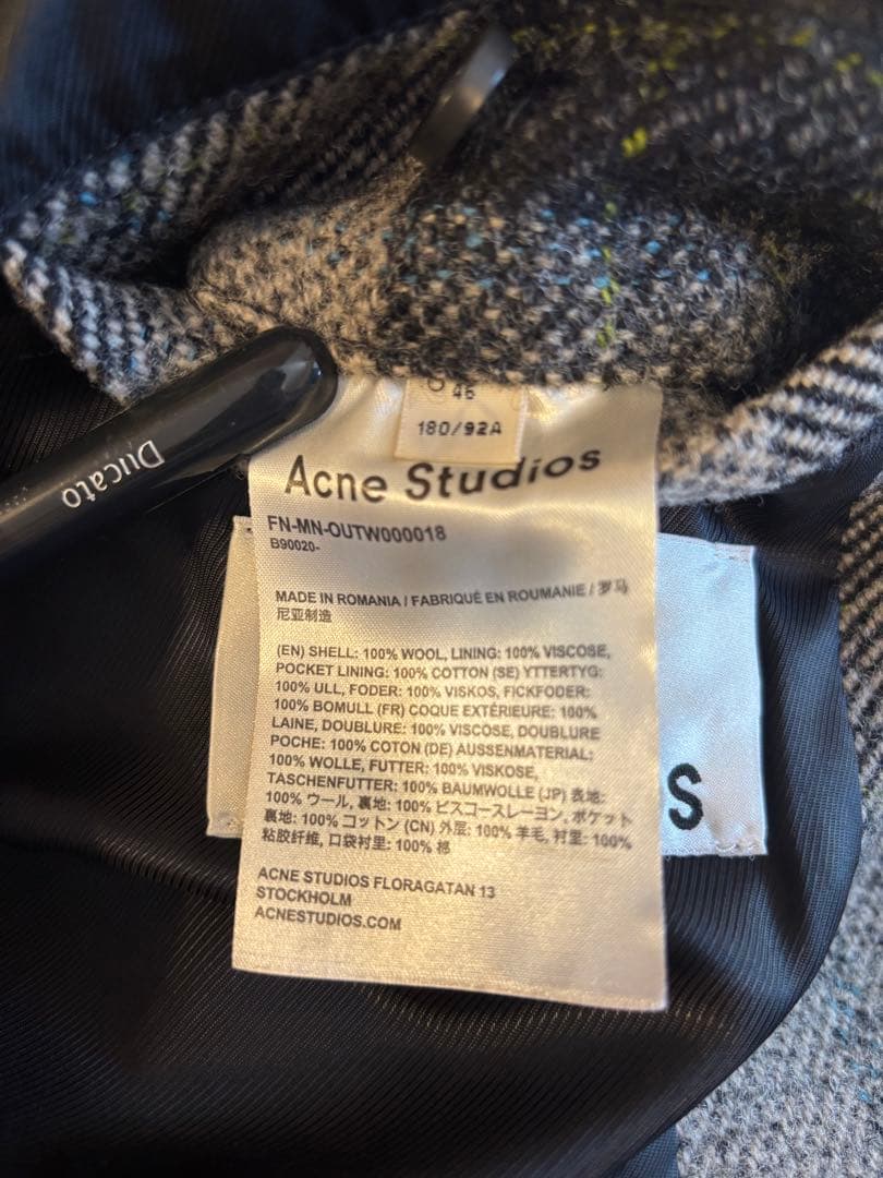 Acne Studios チェックコート サイズ46 アクネ 希少カラー