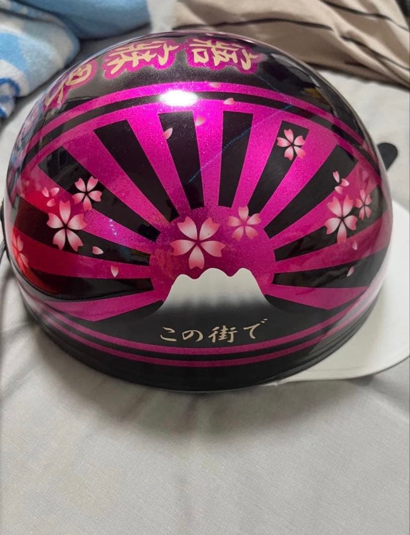 コルク半 桜と富士山デザインヘルメット