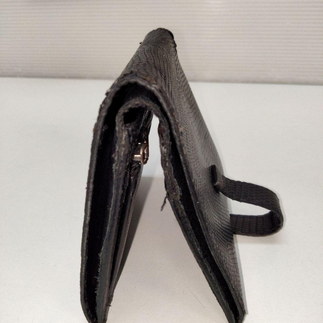 AQV42 エルメス べアンコパクト 2つ折り財布 リザード シルバー金具