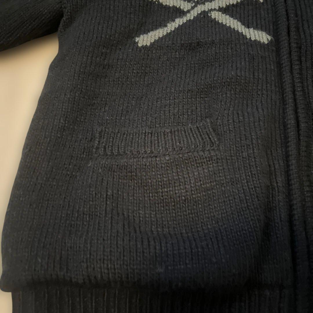 美品！VANSON バンソン スカル ニットジャケット ドクロ 裏地ボア 3XL