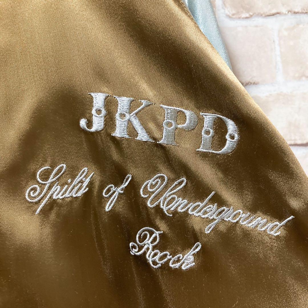 ☆リバーシブル☆JKPD☆スカジャン☆刺繍☆スカル☆ビックロゴ☆XL