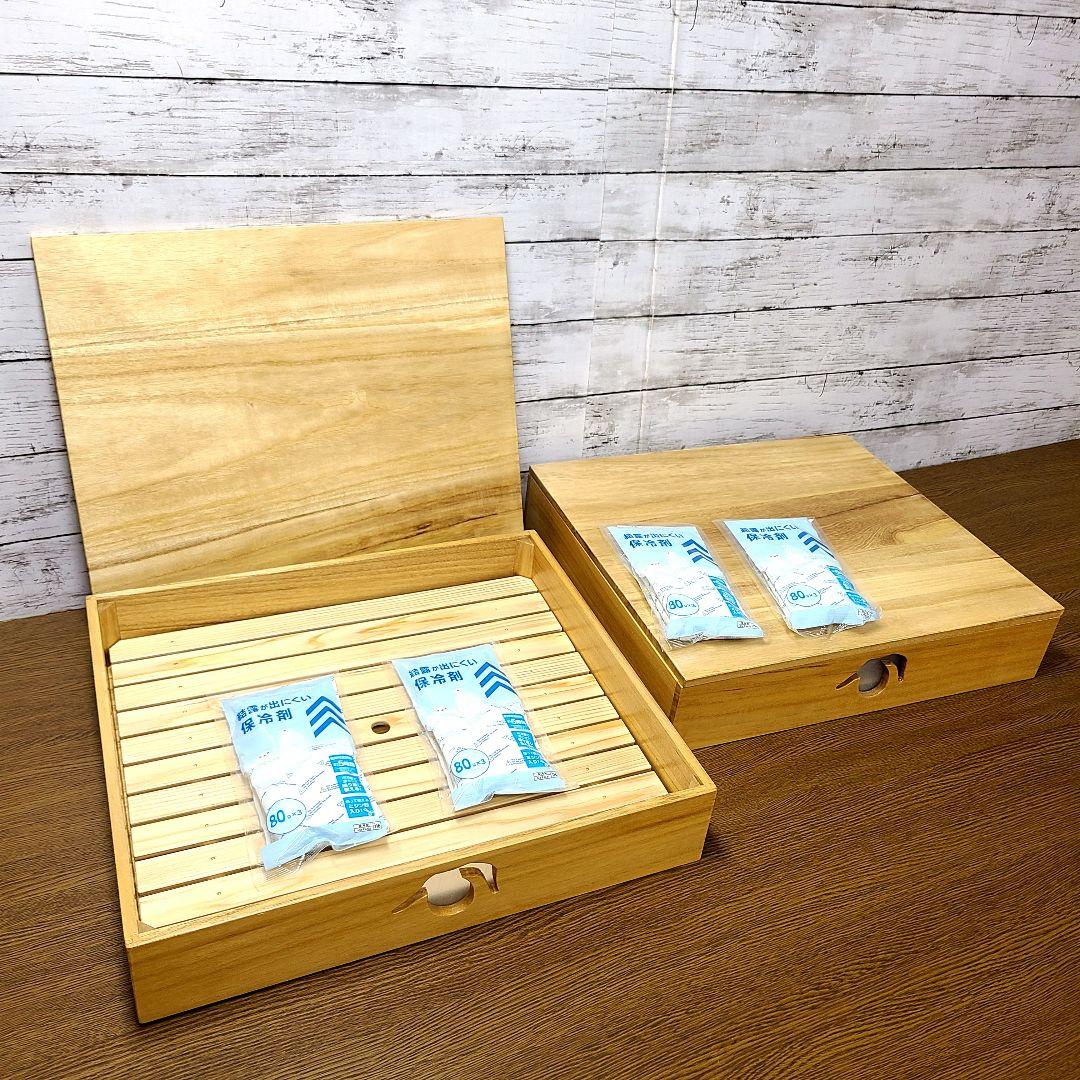 No5264【2台】 寿司ネタケース、ネタ箱、目皿付き【保冷剤付き】