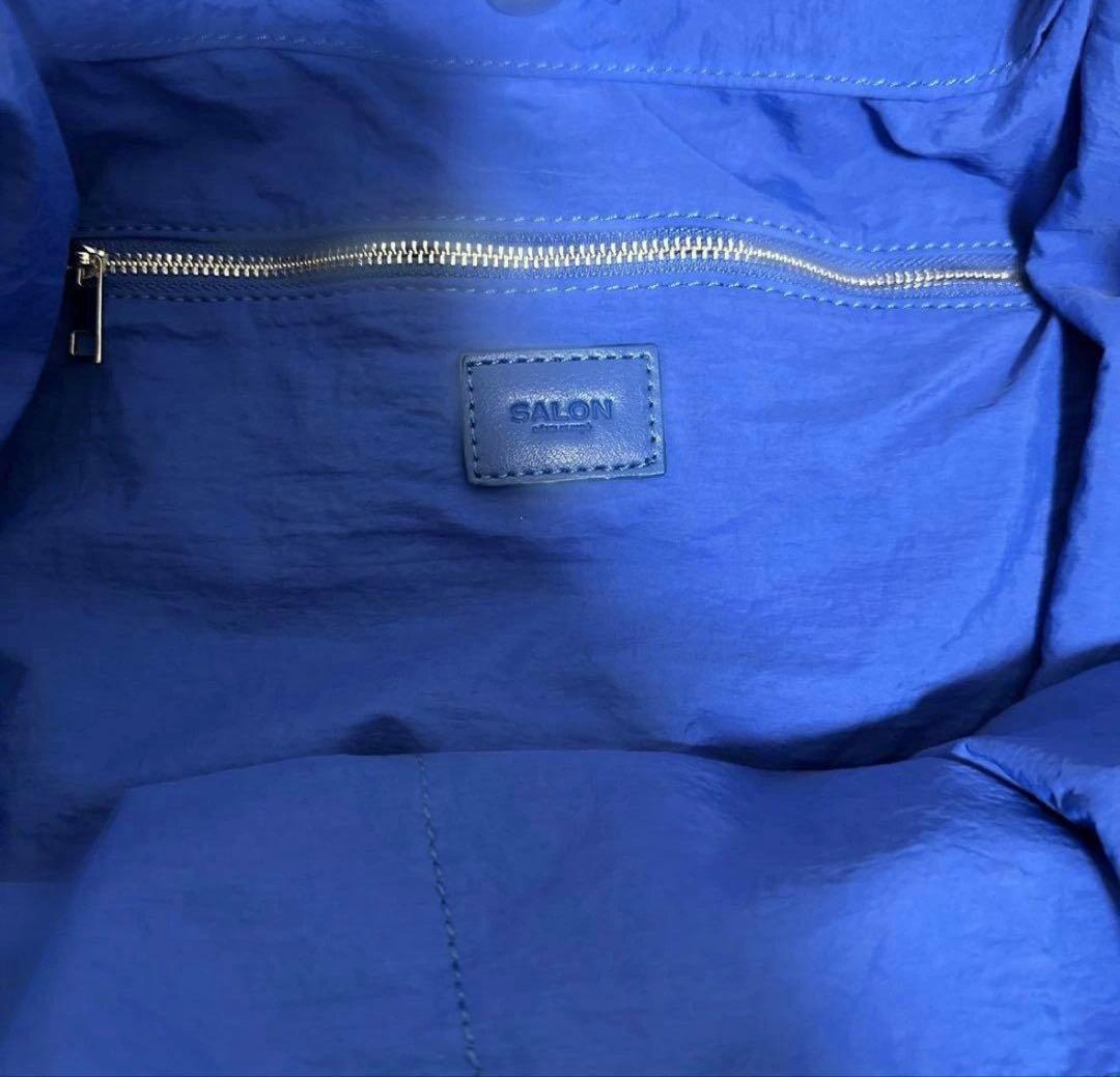 極美品！SALON adam et rope パフナイロントートバッグ　ブルー