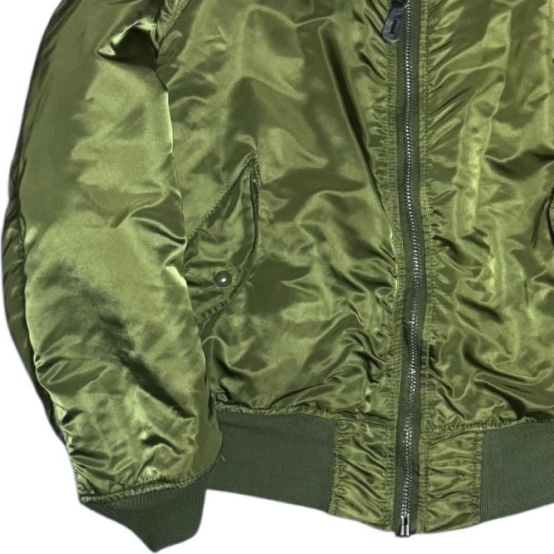 ALPHA 90s USA製 MA-1 短丈 ボンバージャケット XL カーキ
