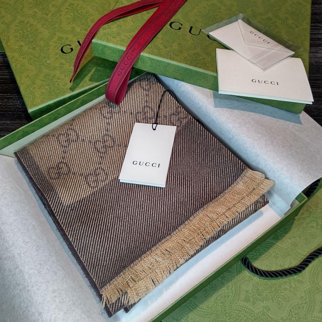 ❤新品箱袋付❤C.ロナウド愛用❤GUCCI マフラー ストール最高級ウール❤