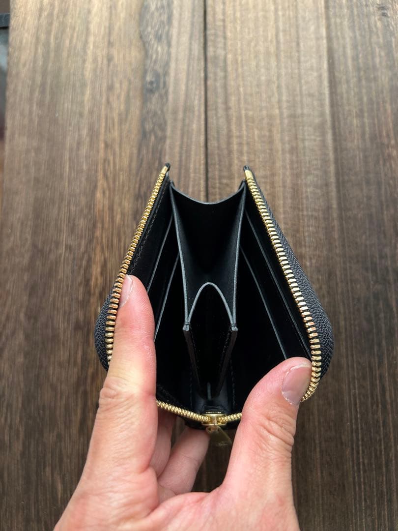 クロコダイル　ポロサス　ブラック　コンパクトウォレット　財布　ハンドメイド