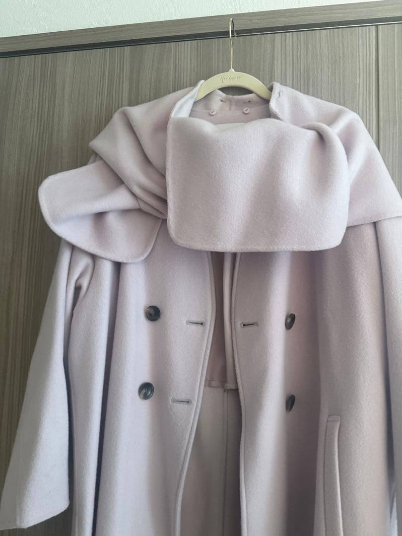 COEL ストール付きリバーコート　　ピンク38